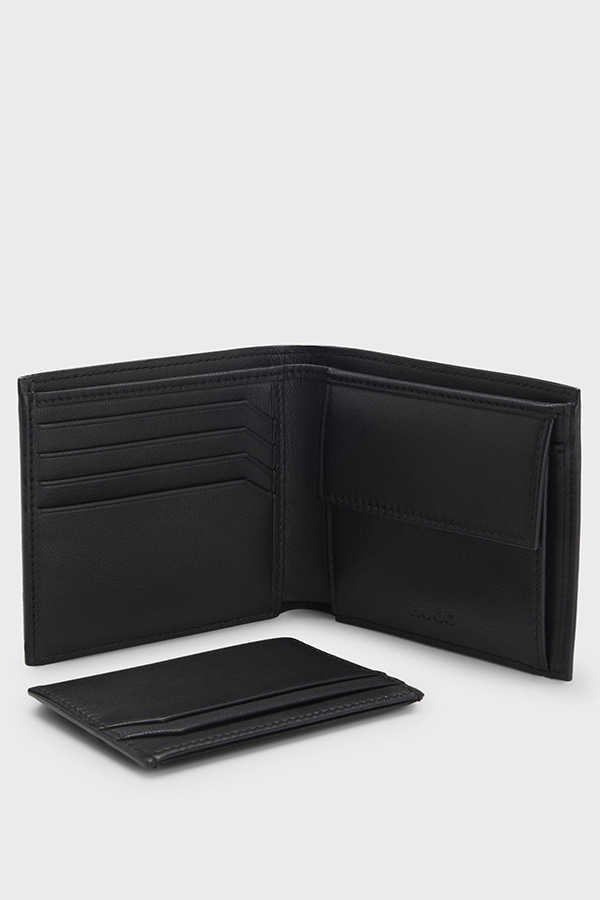 ΣΕΤ ΠΟΡΤΟΦΟΛΙ ΚΑΙ CARD HOLDER HUGO - 001 ΜΑΥΡΟ